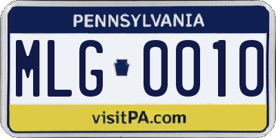 PA license plate MLG0010
