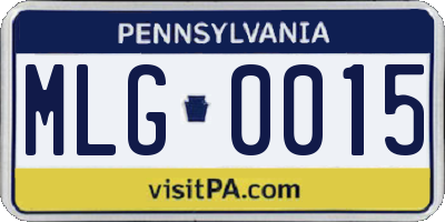 PA license plate MLG0015