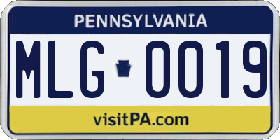 PA license plate MLG0019