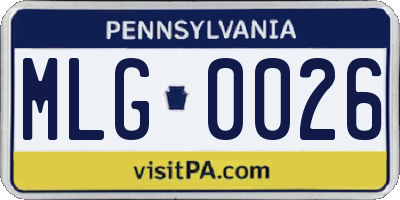 PA license plate MLG0026