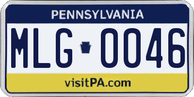 PA license plate MLG0046
