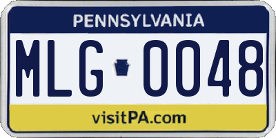 PA license plate MLG0048