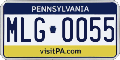 PA license plate MLG0055