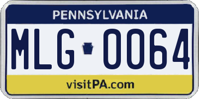 PA license plate MLG0064