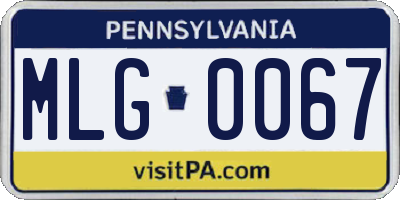PA license plate MLG0067
