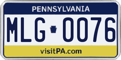 PA license plate MLG0076