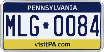 PA license plate MLG0084