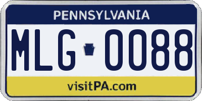 PA license plate MLG0088