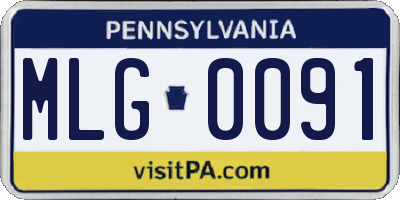 PA license plate MLG0091