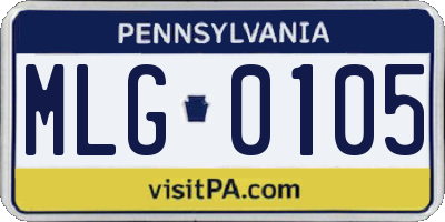 PA license plate MLG0105
