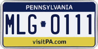PA license plate MLG0111