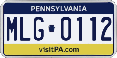 PA license plate MLG0112