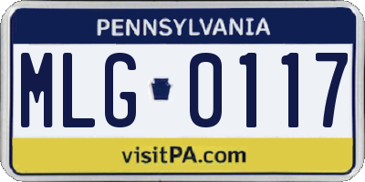 PA license plate MLG0117