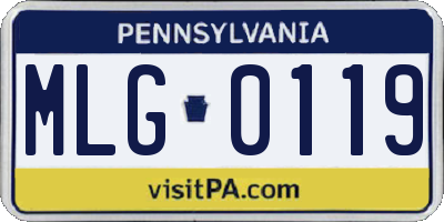 PA license plate MLG0119