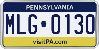 PA license plate MLG0130