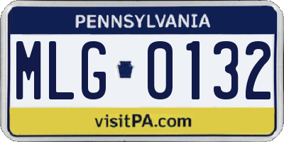 PA license plate MLG0132