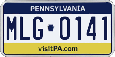 PA license plate MLG0141