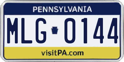 PA license plate MLG0144