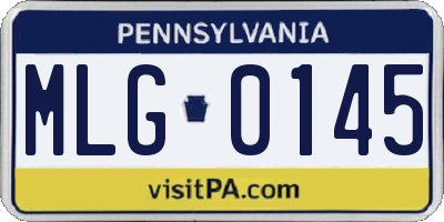 PA license plate MLG0145