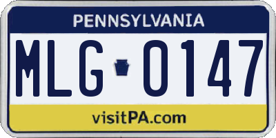 PA license plate MLG0147