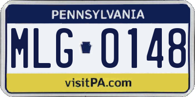 PA license plate MLG0148