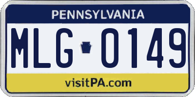PA license plate MLG0149