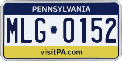 PA license plate MLG0152