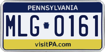 PA license plate MLG0161