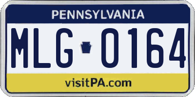 PA license plate MLG0164