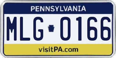 PA license plate MLG0166
