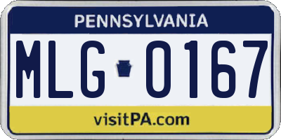 PA license plate MLG0167
