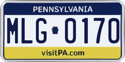 PA license plate MLG0170