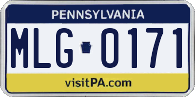 PA license plate MLG0171