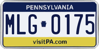 PA license plate MLG0175