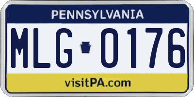 PA license plate MLG0176