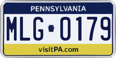 PA license plate MLG0179
