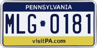 PA license plate MLG0181