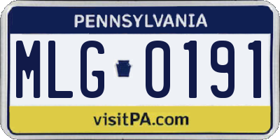 PA license plate MLG0191