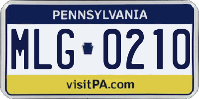 PA license plate MLG0210