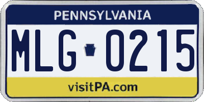 PA license plate MLG0215