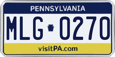 PA license plate MLG0270