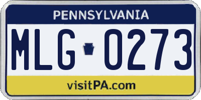PA license plate MLG0273