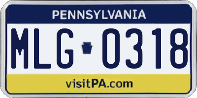 PA license plate MLG0318