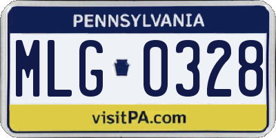 PA license plate MLG0328
