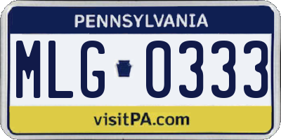 PA license plate MLG0333