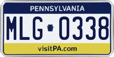PA license plate MLG0338
