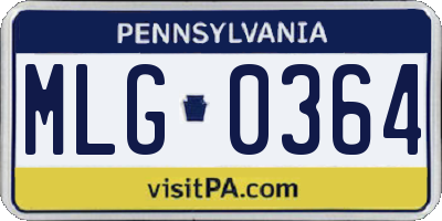 PA license plate MLG0364
