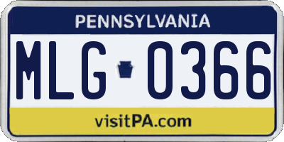 PA license plate MLG0366