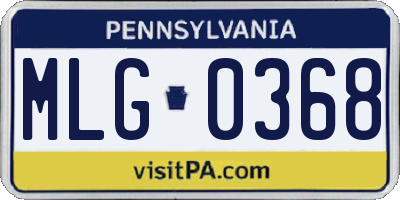 PA license plate MLG0368