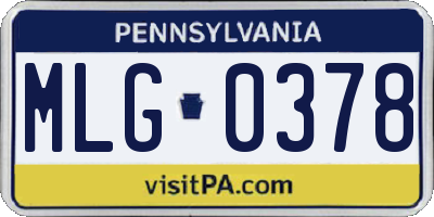 PA license plate MLG0378